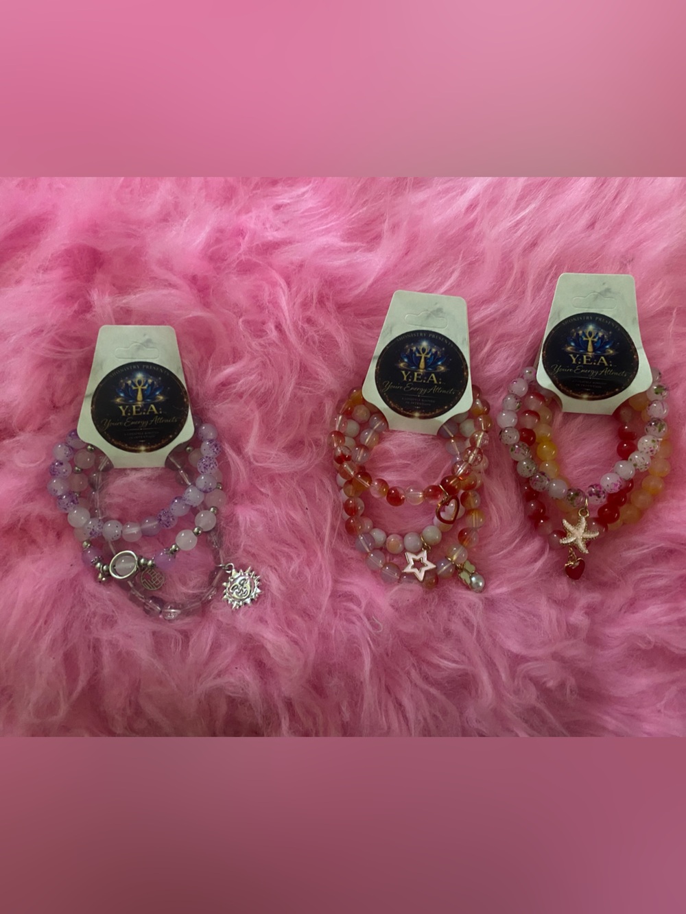 Y.E.A. “Your Energy Attracts” Assorted Bracelet Collection
3 sets 8 bracelets